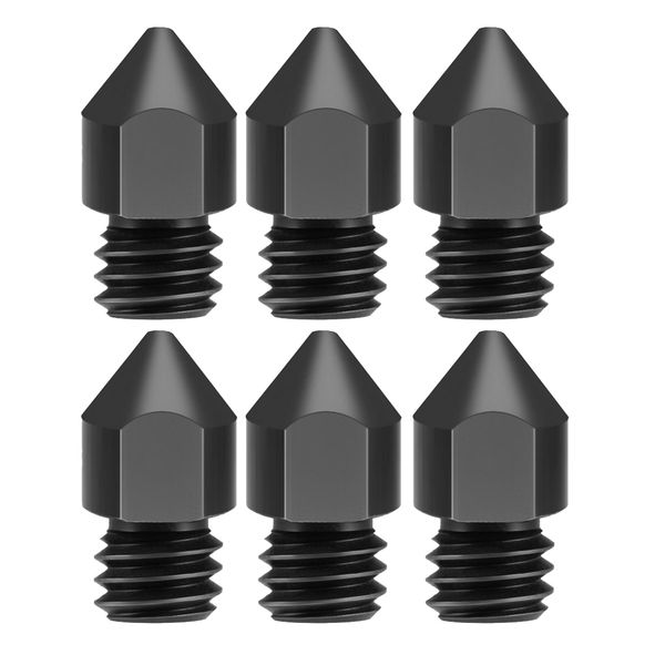 

6x hardened 3d printer nozzles for 1.75mm filament extruder print head 0.4mm