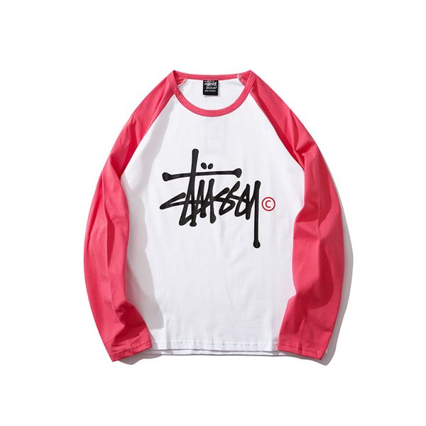 

designer men hoodie stussys luxury fashion couple hoodies classic logo printed long-sleeved t-shirt casual wild color matching sweatshirt, Black