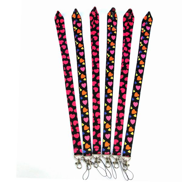 

розовые сердца полиэстер сотовый телефон шеи талреп шеи ремни для смартфона ключ id карта брелок ожерелье дропшиппинг, Silver