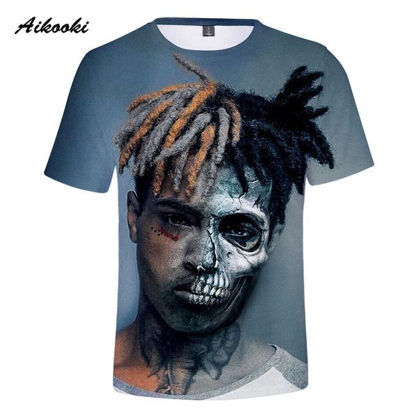 

aikooki raper xxxtentacion 3d t shirts summer cool short sleeve t-shirt men/women tshirt xxxtentacion gray design tees, White;black