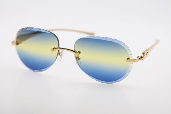 

оптовая хорошее качество солнцезащитные очки горячие 8200765 rimless металла леопарда солнцезащитные очки горячие унисекс с коробкой резные, White;black