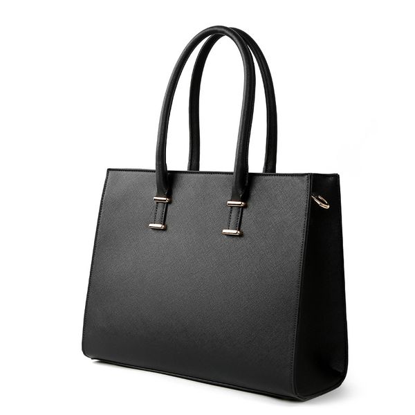 

black briefcase women handbag cross pattern shoulder bag briefcase business for laping
