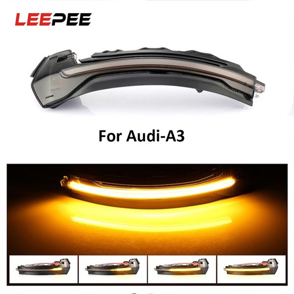 

leepee 1 piece car side wing rearview mirror indicator blinker for a3 s3/rs3 car-styling led flowing turn signal light
