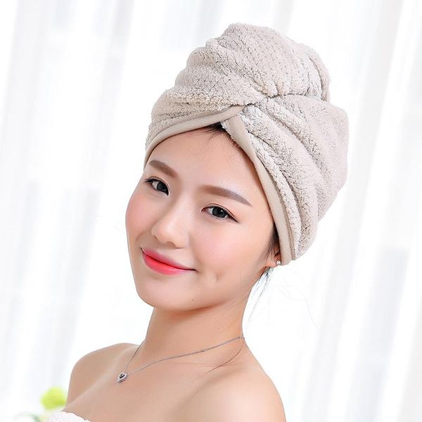 

women bathroom absorbent drying microfiber bath towel hair dry cap salon towel