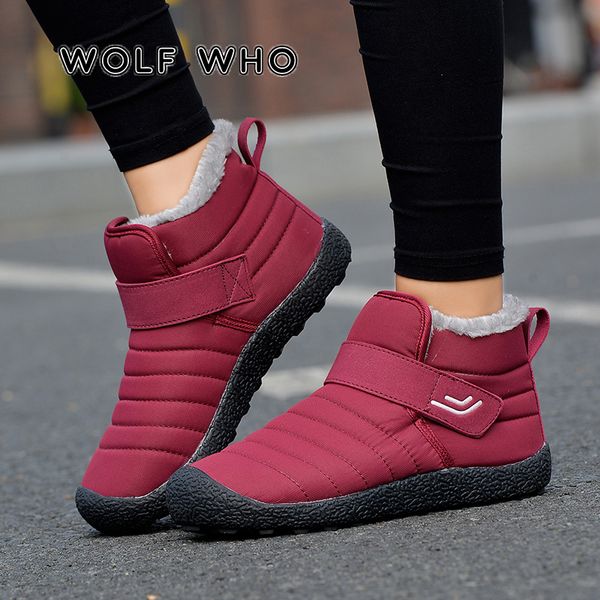 

women boots 2019 winter shoes woman snow boots plush inside botas mujer waterproof big size winter ladies booties x-002, Black