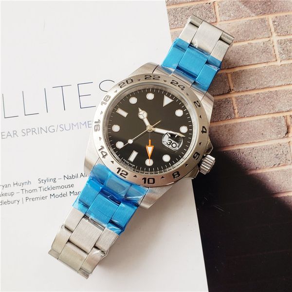 

brand's latest luxury men's designer watches fashion business stainless steel watches automatic movement mechanical men's wat, Slivery;brown