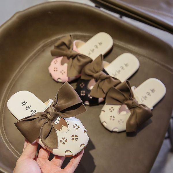 

mumoresip summer sandals slippers for big kids big girl sandals slides with bow-knot mom-daughter family matching shoes, Black;red