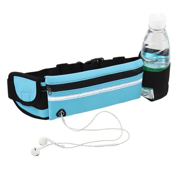 Acheter Running Ceinture Taille Sac Fitness Ceinture Taille Pack Avec Porte Bouteille écouteurs Trou étanche Sac Drôle Pour La Course à Pied Randonnée