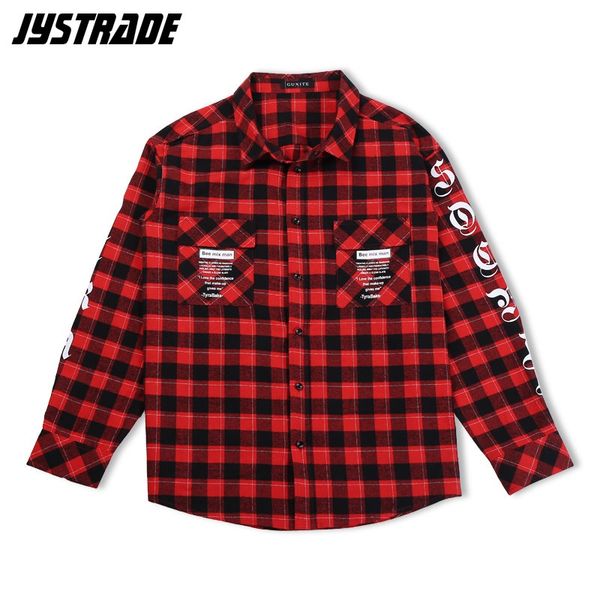 

plaid men shirt luxury long sleeve shirt grid hip hop male korean style cotton blouse button casual blouses, White;black