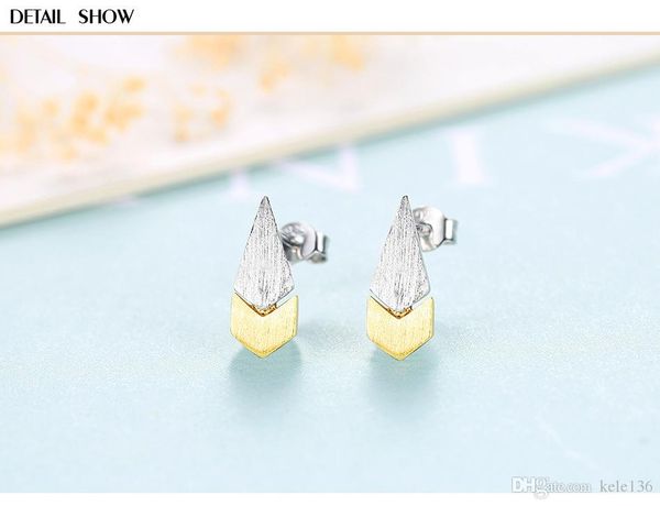 

новый s925 стерлингов серебряные серьги простые творческие серьги падение lb18, Golden;silver