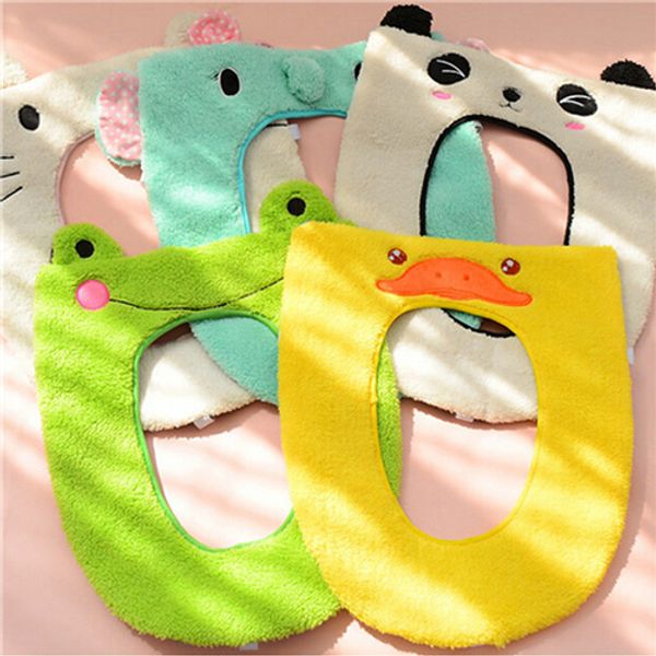 

1pcs cute soft warm long plush toilet seat cover mat pad lid comfortable washable warmer health toilet closestool seat cover