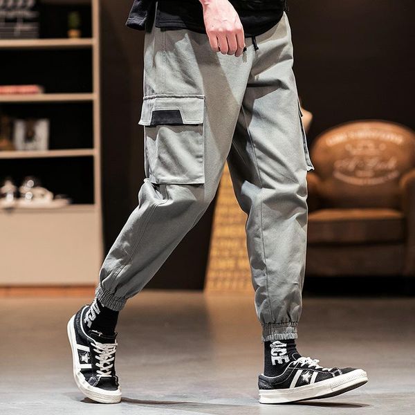 

брюки мужские новый стиль корейский стиль тренд универсальные повседневные узкие брюки мужские спортивные свободные студенты случайные, White;black