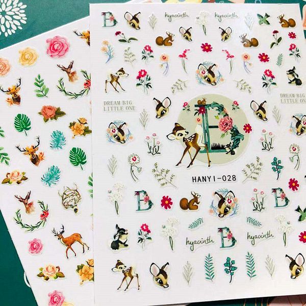 

2017 3d nail art sticker solonail hanyi-28 deer stamp decals tool diy nail decoration tools art decal tools, Black