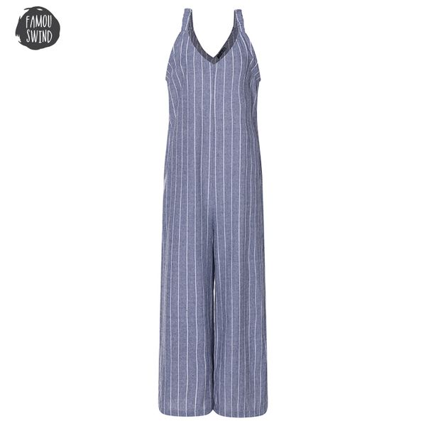 

jumpsuits 2019 women wide leg trousers striped deep v neck sleeveless pants summer strappy casual overalls plus size, Black;white