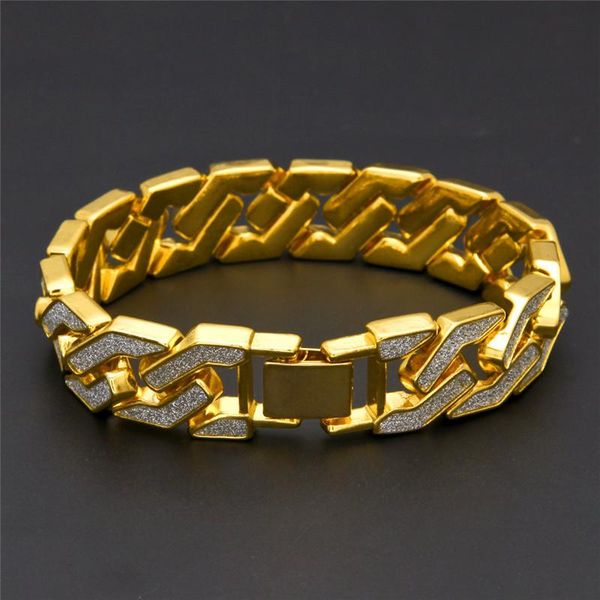 

cuban chain bracelet for mens quality pop club accessories ice out hip hop bracelets gold plating bangle zircon chains, Black