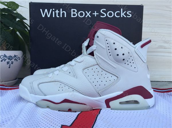 

luxary j6s basketball shoes vi new magic power red men sports shoes sneaker for men with box and socks