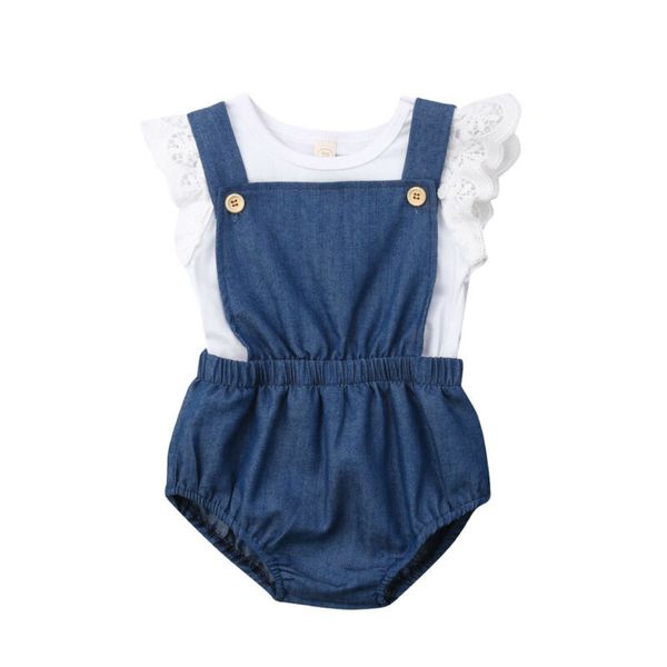 

fashion 2 pieces infant newborn baby girl lace cotton shirt romper pant outfit set baby clothing 6m-24m, Pink;blue