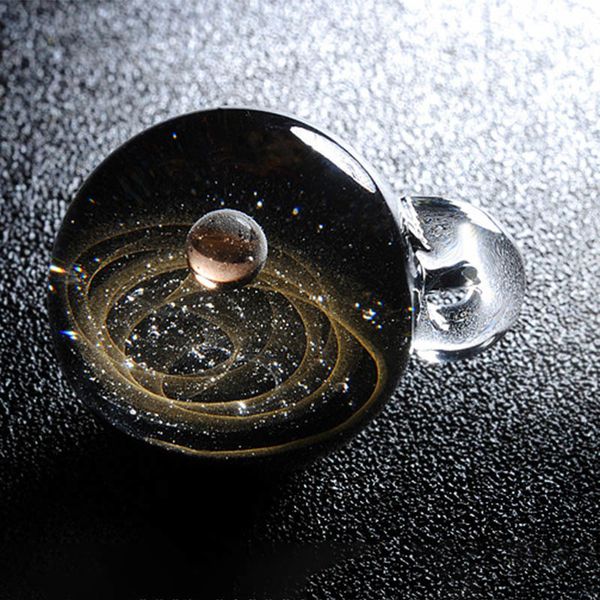 

tiny universe crystal necklace galaxy glass ball pendant necklace jewelry gift hsj88, Silver