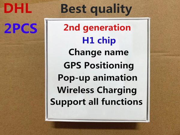 

dhl 2pcs high air h1 chip переименованная гарнитура беспроводная зарядка bluetooth наушники 2-го поколения gps позиционирование и наушники 3