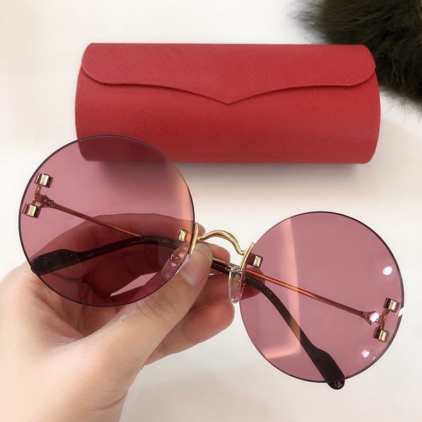 

2020 new retro round pink sunglasses women's fashion versatile sunglasses uv400 oculos de sol, White;black