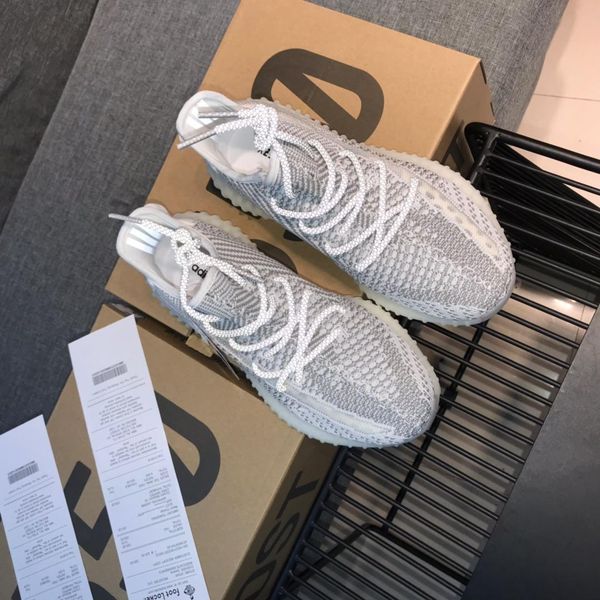 

men kanye west v2 running shoes tint static cream white zebra bred beluga 2.0 sesame sports sneaker running shoes 36-45, Black
