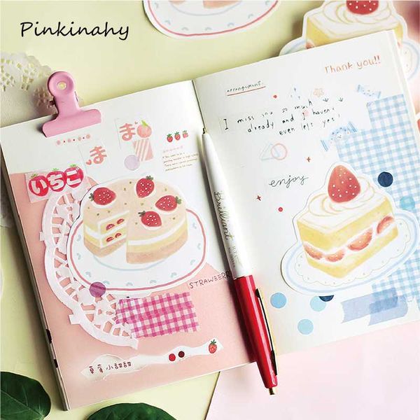 

kawaii memo pad lovely strawberry cake self-stick notes sticky paper planner sticker notepad office school supply bq015