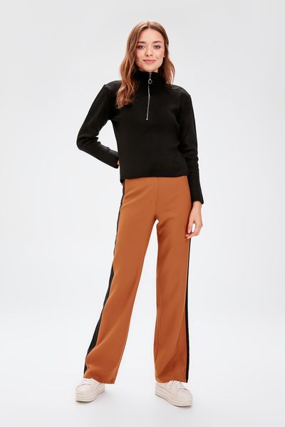 

trendyol ribbon detail pants twoaw20pl0059, Black;white