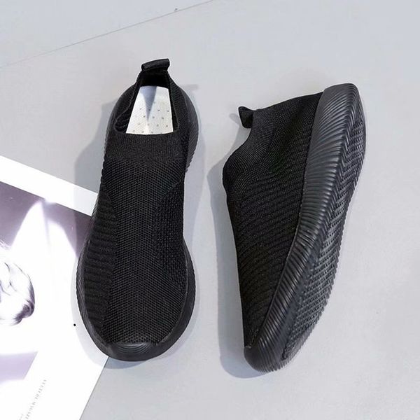 

women flat shoes breathable knitted mesh walking sneakers soft sock shoes fg66