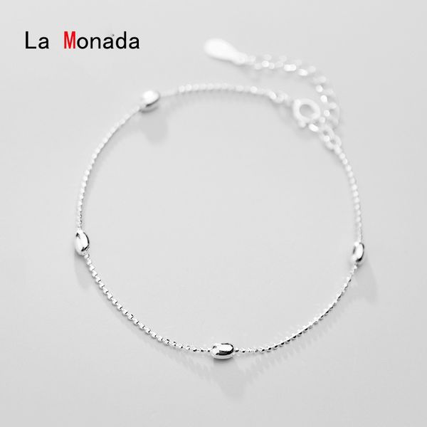 

la monada ladies bracelets for women silver 925 sterling minimalist beads fashion jewelry silver 925 woman bracelet female, Black