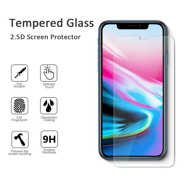 

for iphone xs max xr 8 7 plus samsung a10e a20 galaxy j2 s7 lg stylo 5 k40 tempered glass screen protector 0.33mm 2.5d 9h with paper package