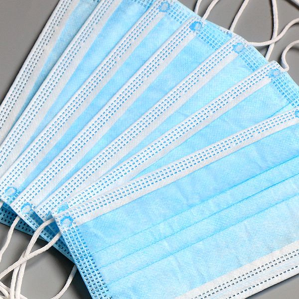 

disposable 3 layers face mouth masks anti pm2.5 anti influenza breathing safety masks face careelastic earloop mask non-woven cover