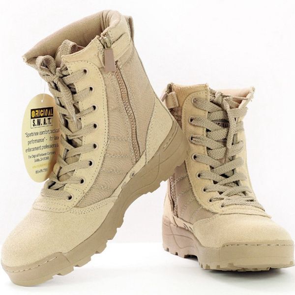 

outdoor hiking boots tactical swat men women zipper desert boots size 39-45