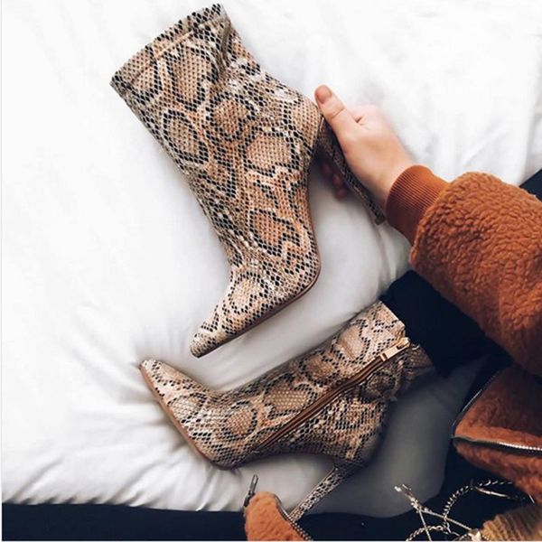 

women pleaser ankle boots 11.5cm high heels lace up boots autumn plus size 42 snake print fetish short combat 2020 shoes, Black