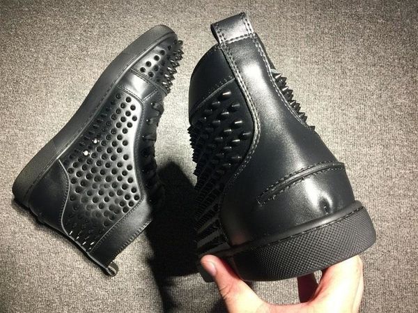 

exquisite red bottom sneakers for men with spikes color matching fashion casual mens shoes men leisure trainer footwear, Black