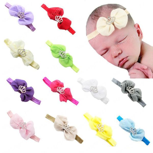 Hot Sale bebê recém-nascido menina Headband Acessórios de cabelo infantil bonito Crown bowknot Faixa de Cabelo Crianças Headwear