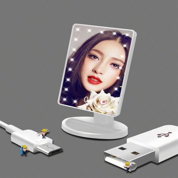 

led lighted makeup mirror night light 24 led vanity cosmetic mirror touch screen table lamp adjustable dimmable dual power suppl