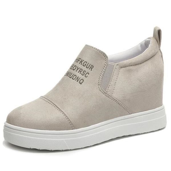 

new internal increase 5 cm suede large size women's shoes fashion casual women sneakers shoes tenis feminino womens shoes, Black