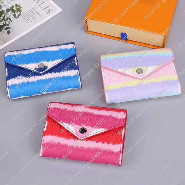 

designer wallet luxury designer brand womens wallets escale victorine short tri-fold lady genuine leather lining canvas wallets, Red;black