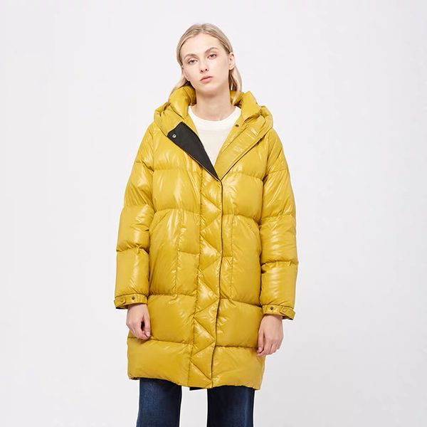 

puffer jacket female down coat in winter abrigos mujer invierno 2019 doudoune femme hiver loose hooded thick long korean coat w, Black