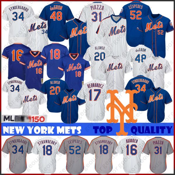 

48 Jacob DeGrom Mets Baseball Jerseys New Jerseys York 18 Darryl Strawberry 16 Dwight Gooden 34 Noah 17 Keith Hernandez 52 Yoenis Cespedes