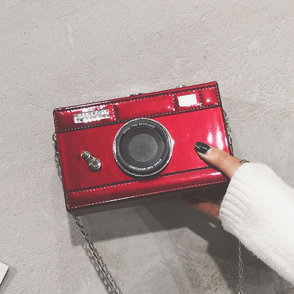

vintage camera-like crossbody bags for women leather crossbody shoulder bag chain creative bags sac a main #0620