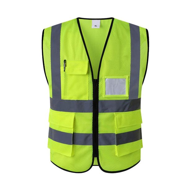 

reflective vest high visibility day night running cycle warning child safety vest security waistcoat workwear provides safety, Black