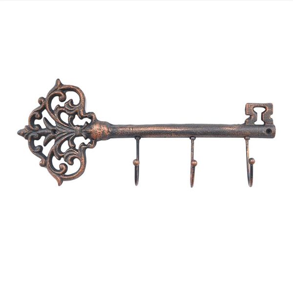 

1 pc wall mounted key holder cast iron rustic key rack 3 hooks clothes hanger for kitchen doorway