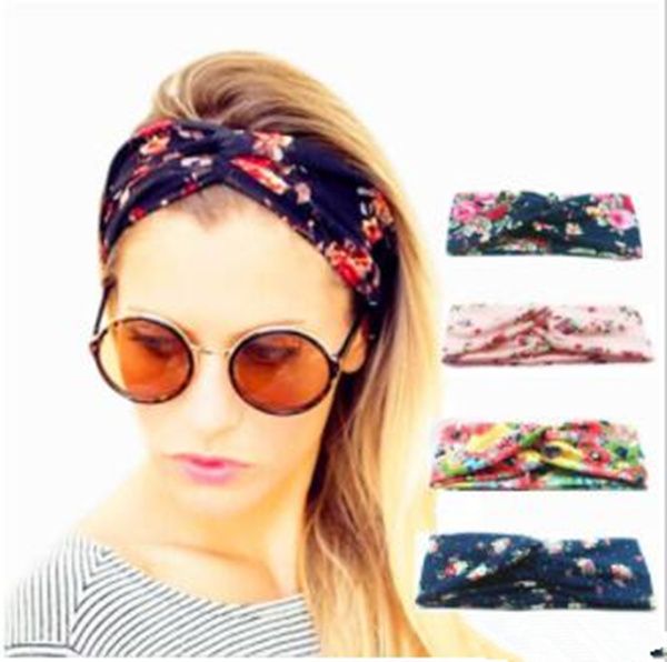 2019 donne Twist design Turbante stampe floreali fascia sport stirata Hairbands Yoga Per Ragazze Headwrap Bandana capelli gioielli accessori