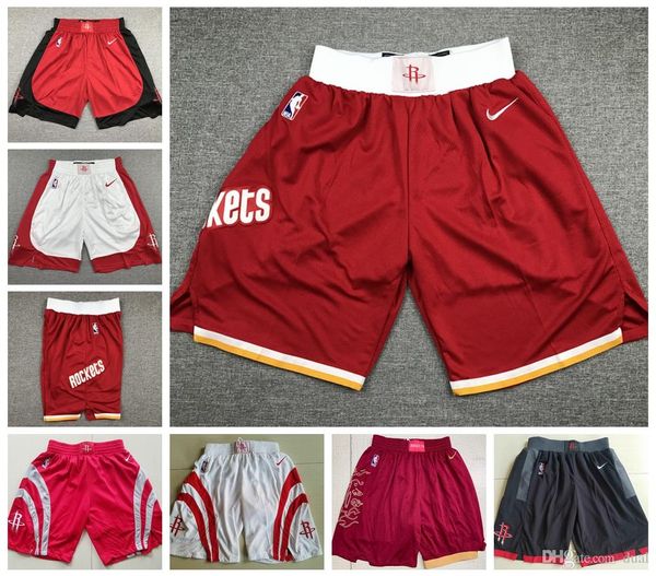 

2020 houston rockets 13 harden 7 anthony 3 paul 34 olajuwon stitched shorts vintage breathable nba pants sweatpants classic shorts, Black