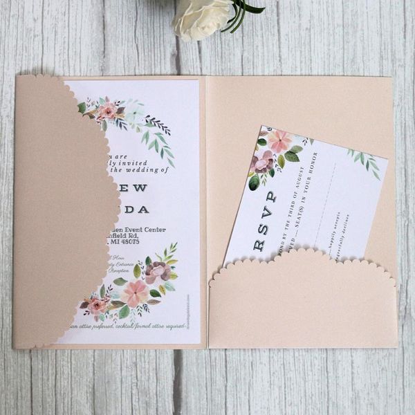 

10шт бумаги лазерная резка бизнес годовой свадьба baby shower приглашения поздравительные открытки с конвертами на заказ товары для вечерино