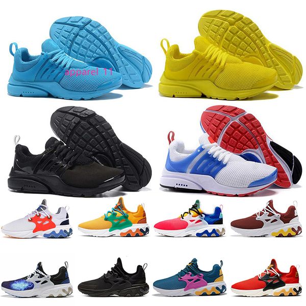 

br qs react presto mesh trainers women mens running shoes triple black white yellow beams dharma barely volt sports sneakers