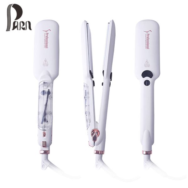 

hair straightener hair iron infrared anion straightener professional steam steampod ceramic steam lcd, Black