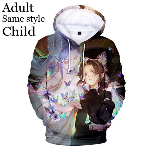 

men's casual fashion hoodie lady sweatshirt 3d kids' hoodies 3d print demon slayer boy street hooded 2020 popular girl pullover, Black