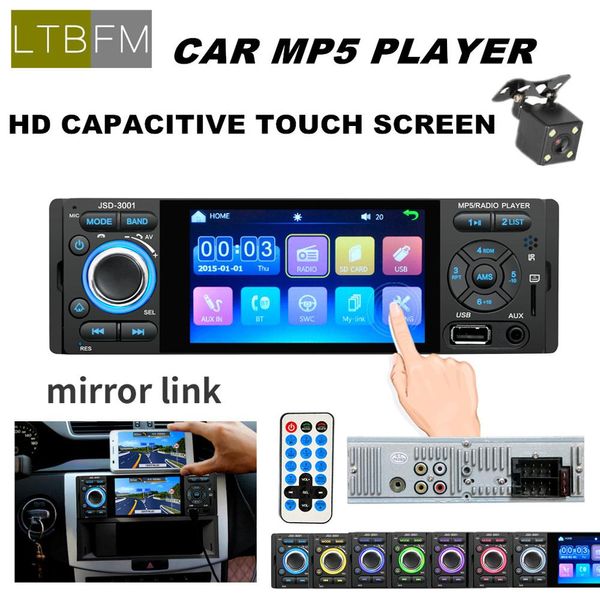 

ltbfm autoradio 1 din car radio jsd-3001 4.1 mp5 car player touch screen stereo bluetooth 1din auto radio camera mirror link